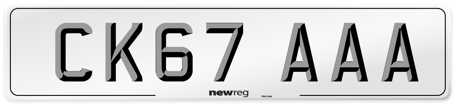 CK67 AAA Number Plate from New Reg